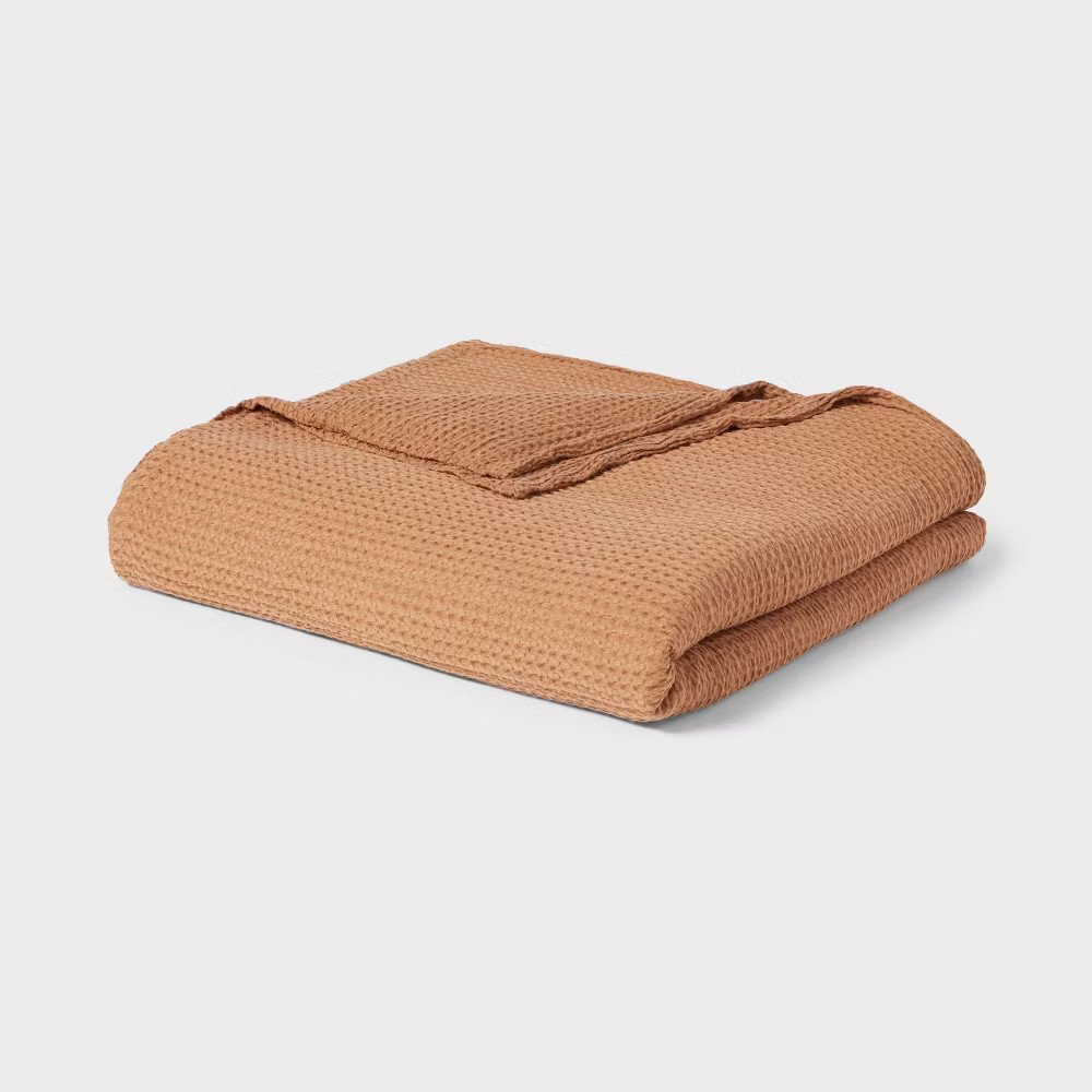 TENCEL Lyocell Waffle Bed Blanket - Threshold gallery