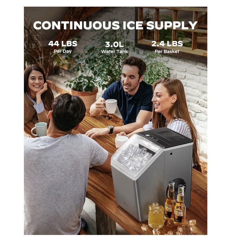 Silonn Ice Makers Countertop, 44lbs Per Day, 2 Ways to Add Water, Auto Self-C... gallery