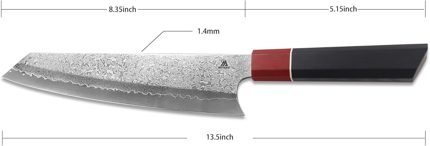 Miyake 8.35" Japanese Chef Knife 67-Layer Damascus 9Cr18MoV G10 Handle gallery