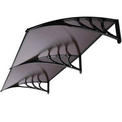 40″x80” Polycarbonate Window Door Outdoor Awning Canopy w/ black Bracket Brown