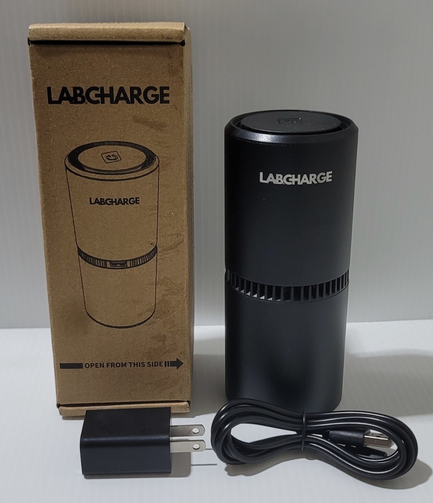LABCHARGE Ionic Air Purifier Portable Black Energy Efficient Odor Eliminator