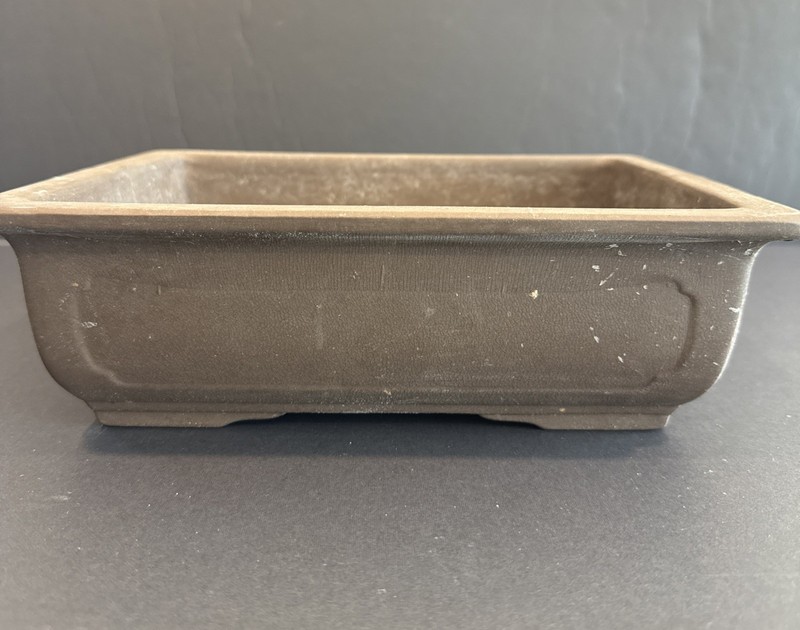 Classic Rectangular Unglazed Brown Tokoname Japan Bonsai Pot Pottery Tree Chop gallery
