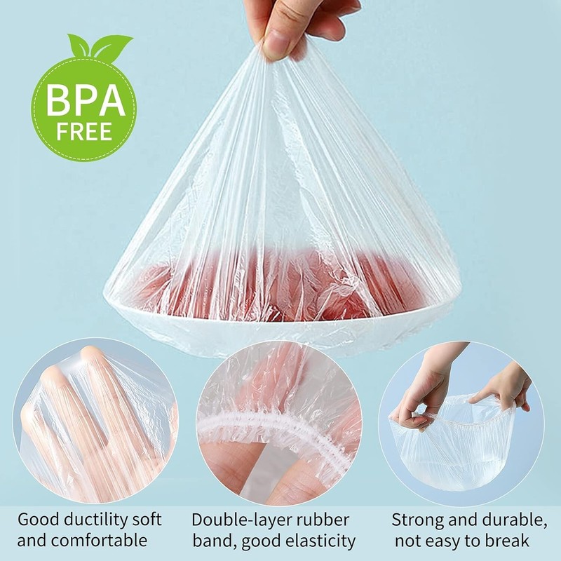 300pcs Reusable Elastic Stretch Fresh Keeping Covers Kitchen Food Plastic Wrap gallery