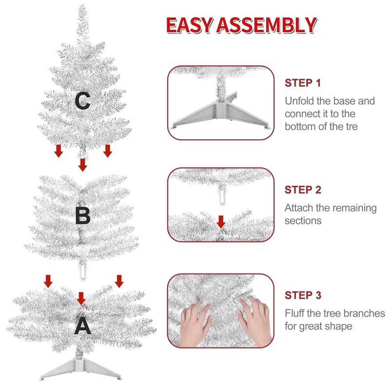 4ft Lighted Small Artificial Christmas Tree Mini Tabletop Xmas Tree with 50Light gallery