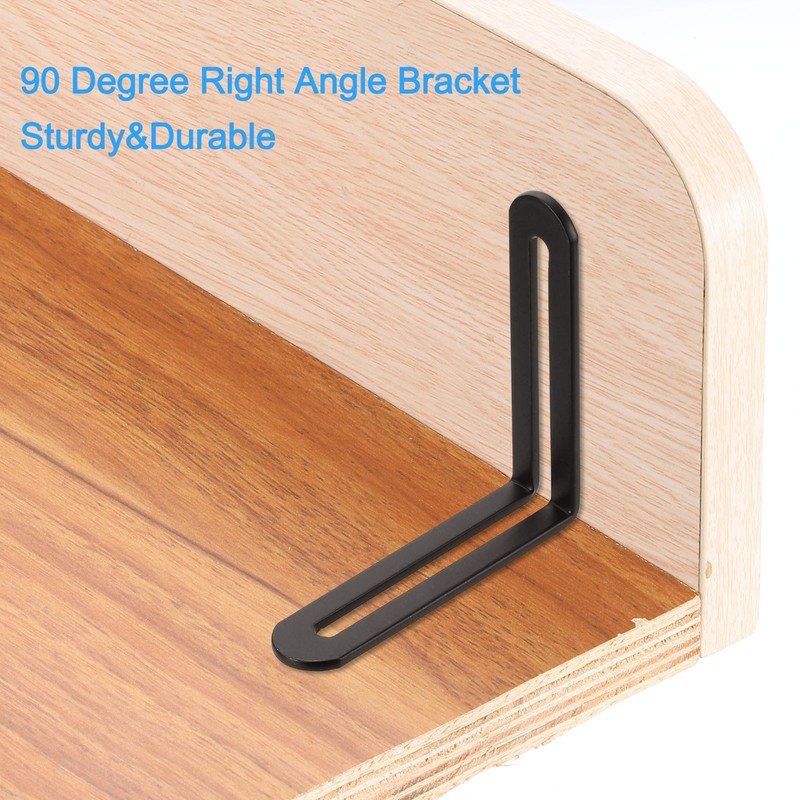 6Pcs Adjustable L-Shape Corner Brace with Slot, 3.15" x 3.15" Bracket, Black gallery