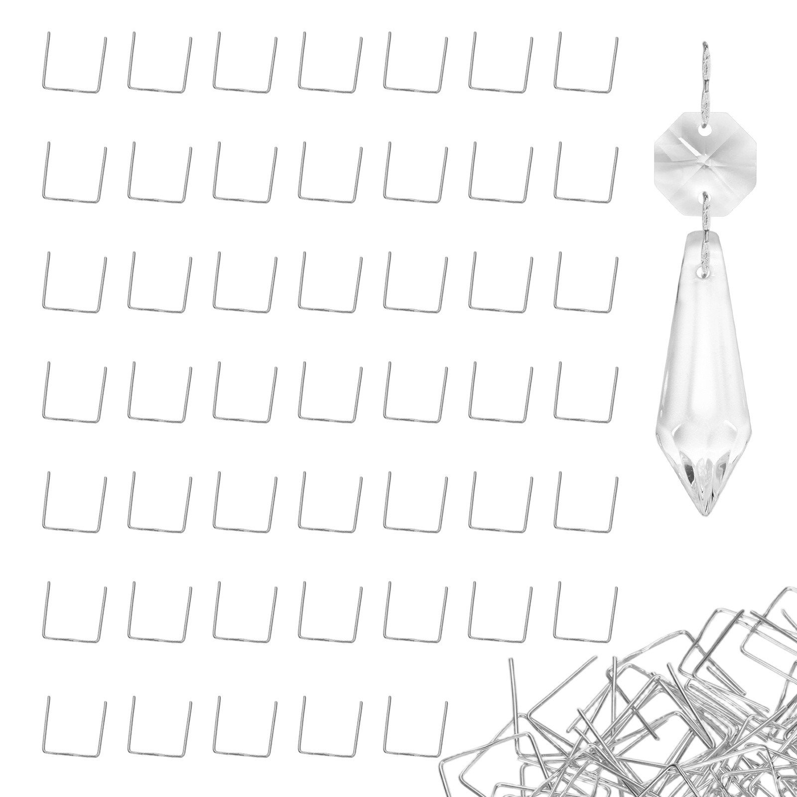 175 Pack 0.75 x 0.71 Inch Fasten Chandelier Crystal Hooks [Copper, Chrome] gallery