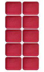 Replacement Lids for Pyrex 7210-PC Cover 3-Cup Rectangle Red 5.75×7.75″ 10-Pack