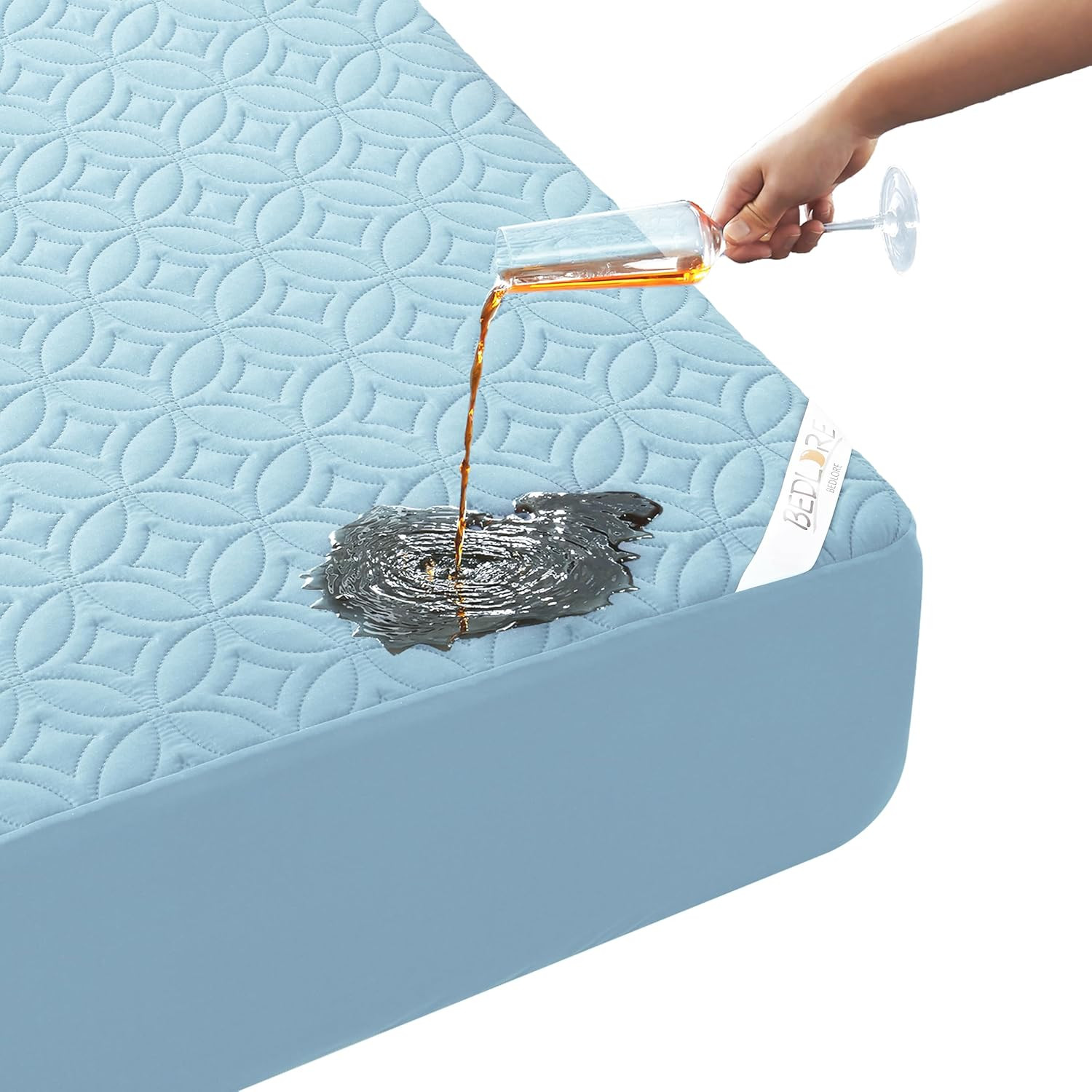 Twin Waterproof Mattress Protector Deep Pocket 6-15 Inch Sky Blue gallery