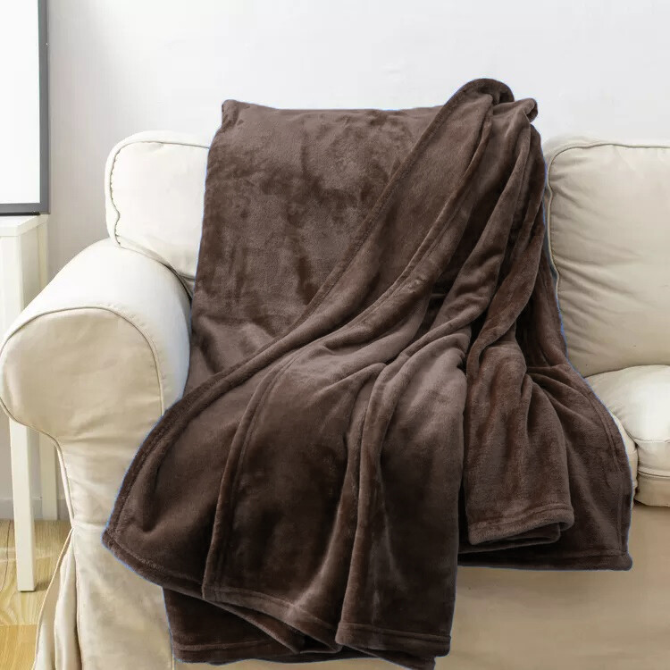 Solid Flannel Throw Plush Cozy Super Soft Blanket: All Sizes Available gallery