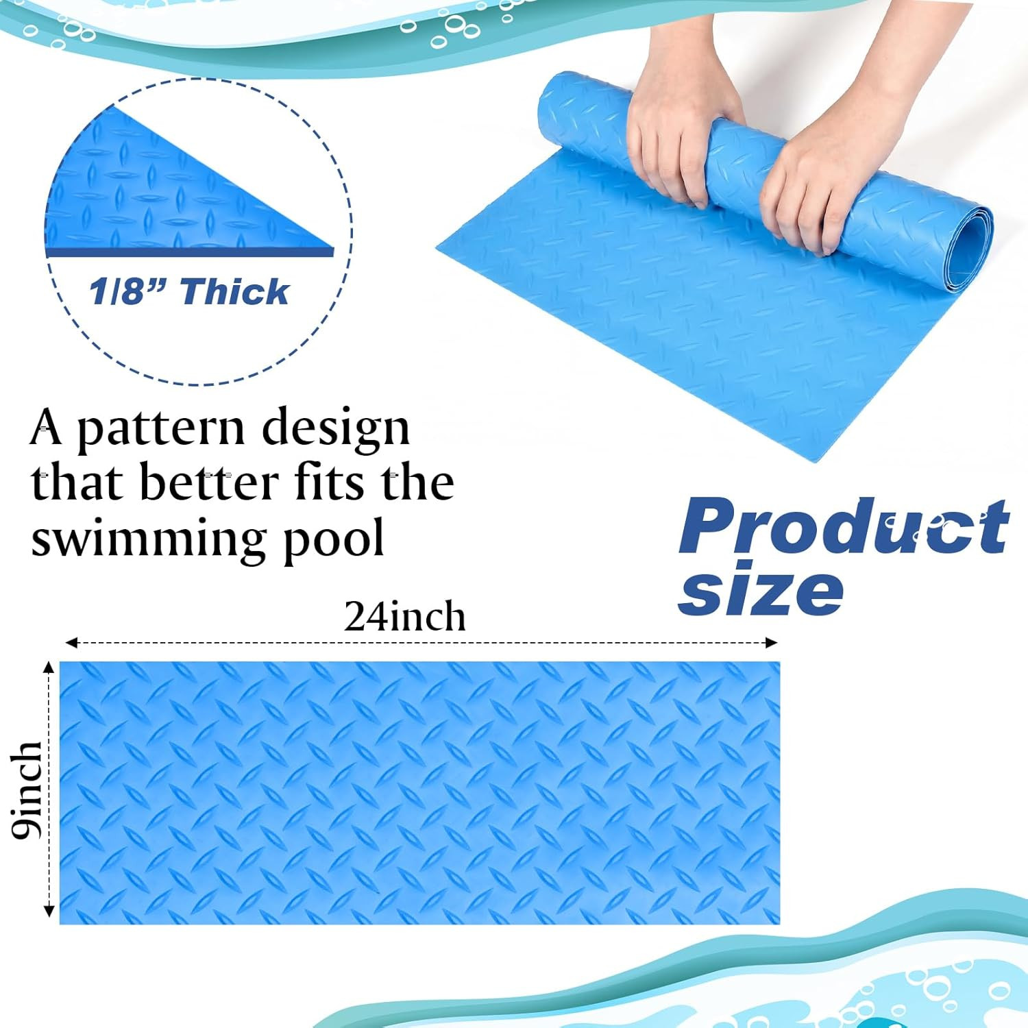 above Ground Pool Ladder Mat, Swimming Protective Nonslip Step Pad with Texture, gallery