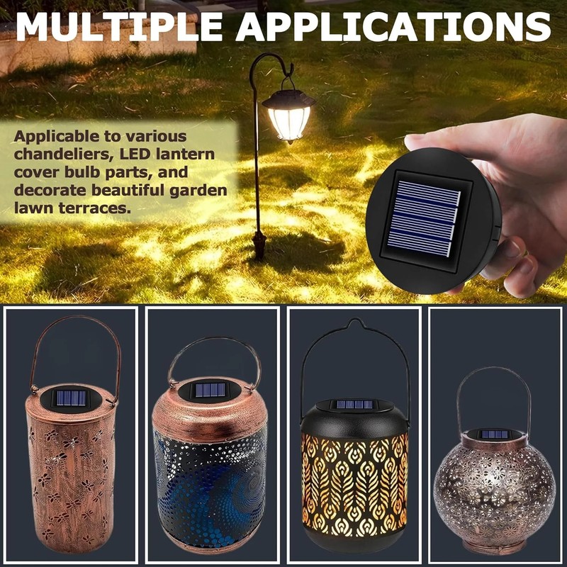 2 Pack Solar Light Replacement Top, Replace Solar Light Part for Lantern (Top 3. gallery