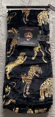 Ed Hardy Logo Plush Oversized Throw Blanket Tigers Tiger Jumping Black NEW