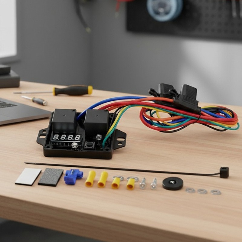 Digital Radiator Fan Switch Kit 12V/24V, Adjustable 104°F-230°F w/Dual Electri gallery