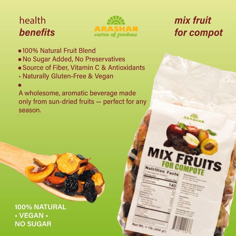 Arashan Mixed Dried Fruit – Apple, Apricot, Prune & Cherry/ No Sugar Added Snack gallery