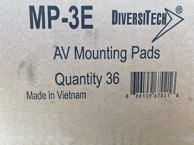 (36 PACK) Diversitech MP - 3E, Anti Vibration Pads 3x3x7/8 - BUY MORE & SAVE!!!