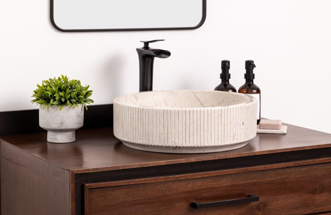 Natural Stone Vessel Bathroom Sink - Burj Ojinaga Marble gallery