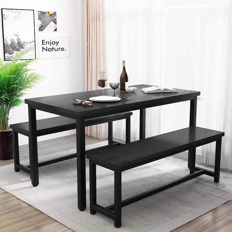 Rectangular Dining Table And Chairs Set Four Modern Wood gallery