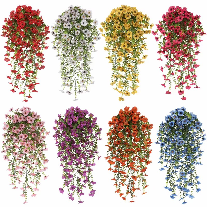 Artificial Fake Flowers Vine Plants UV Resistant Wedding Garden In/Outdoor Decor gallery