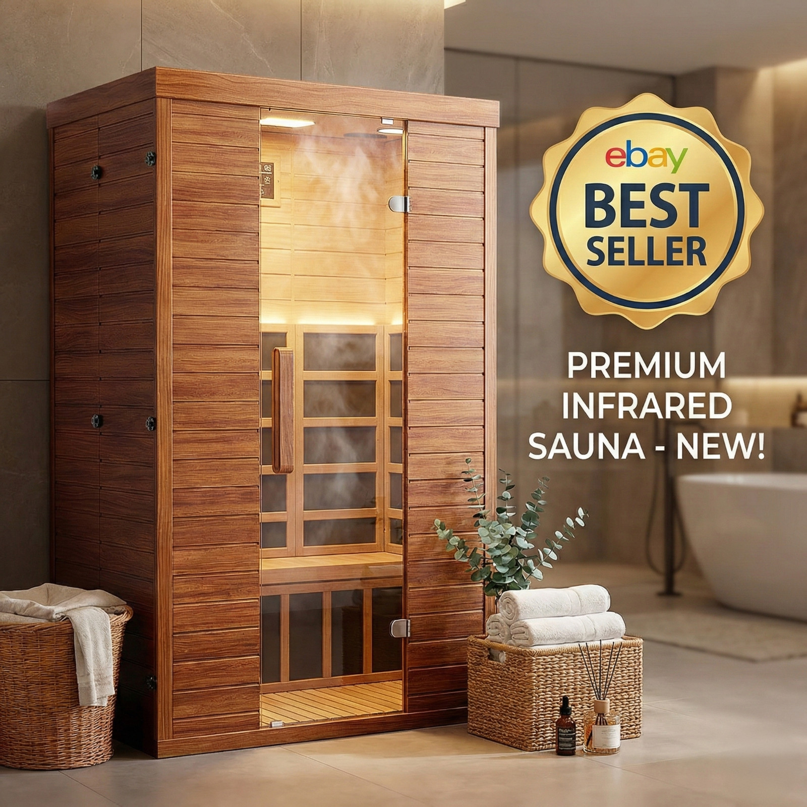 2 Person Infrared Sauna Indoor | Smart App WiFi Bluetooth | Low EMF 1500W Home gallery