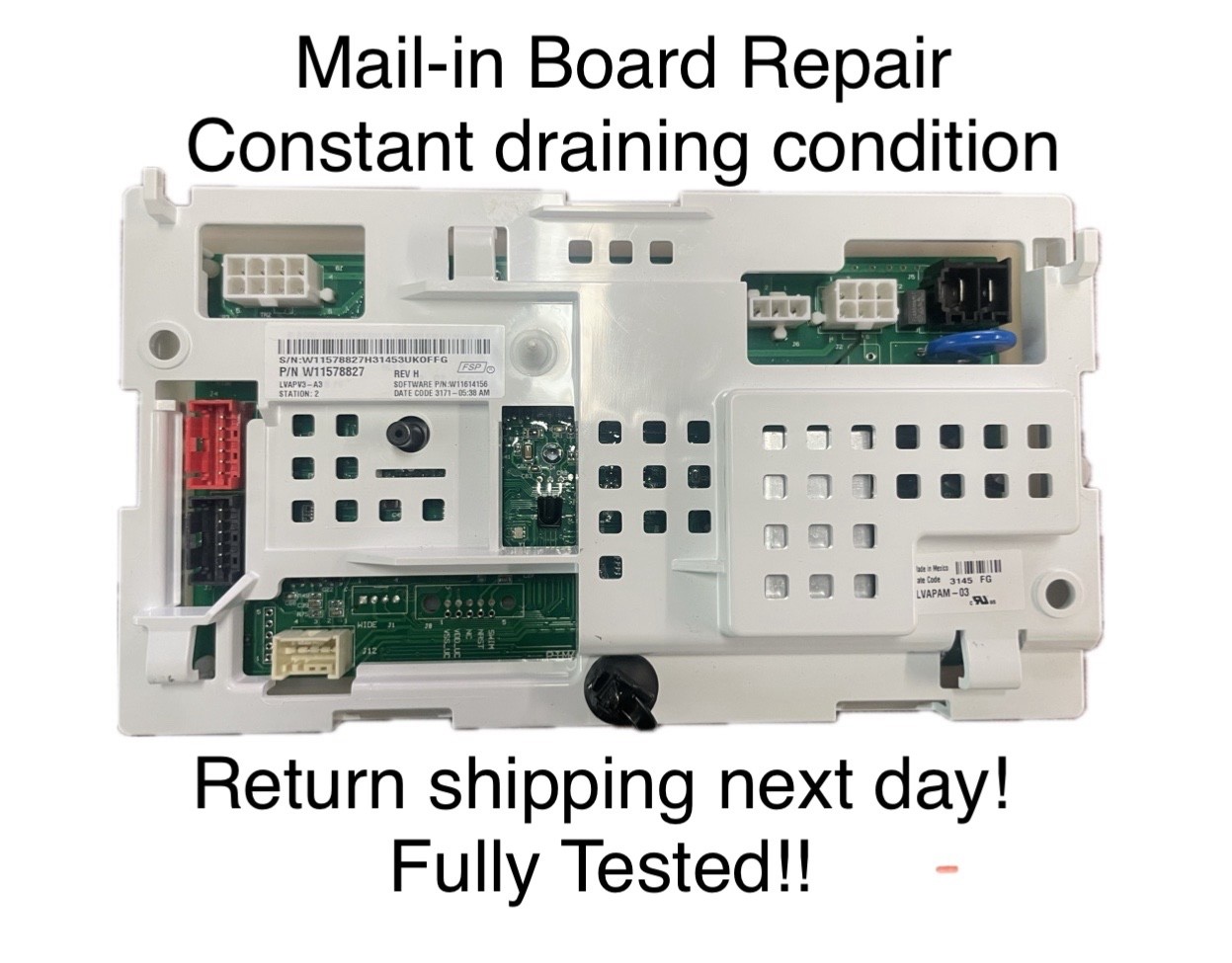 Maytag W11654022 Washer MAIL-IN BOARD REPAIR ONLY! PLEASE READ DESCRIPTION. gallery