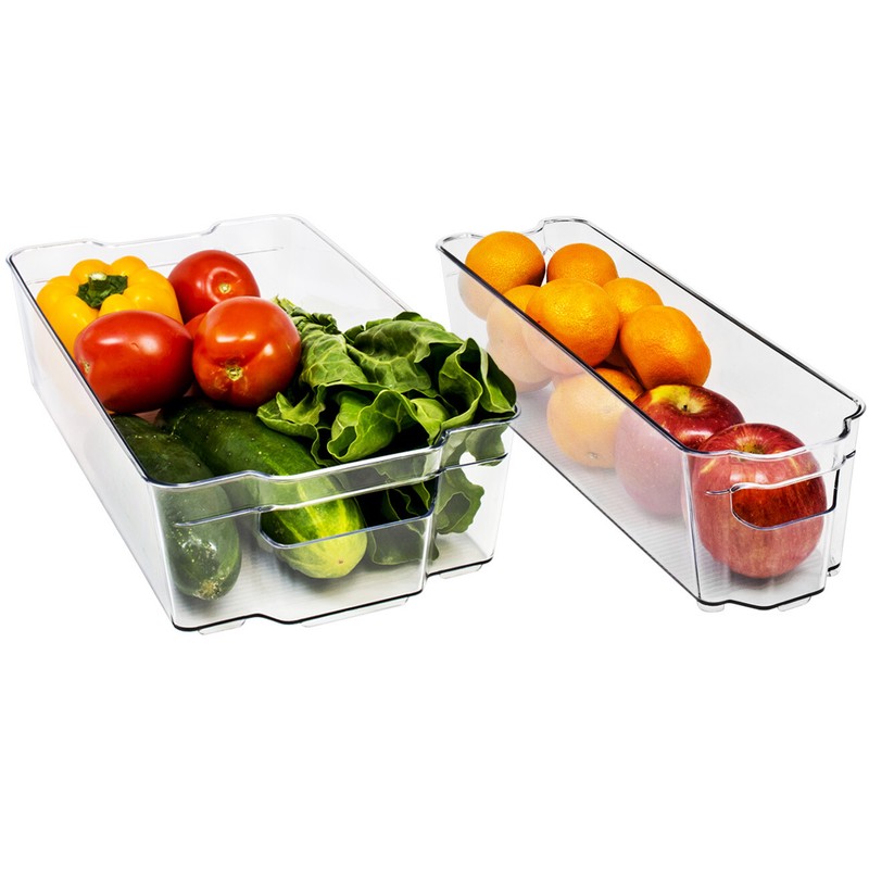 6 Pack Refrigerator Organizer Bins Set - Fridge & Pantry Clear Stackable Storage gallery