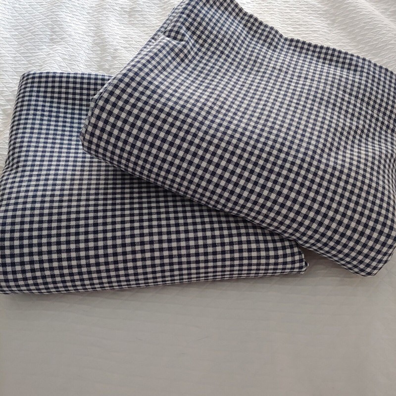 Pottery Barn Gingham Chambray Drapes Set 2 Blue 44x 84 Curtains Pair Kids New🦩 gallery