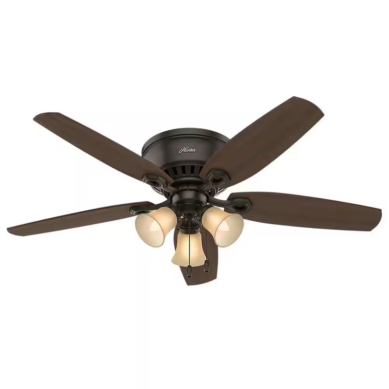 Builder 52 In. Indoor New Bronze Ceiling Fan with Light Kit Included gallery