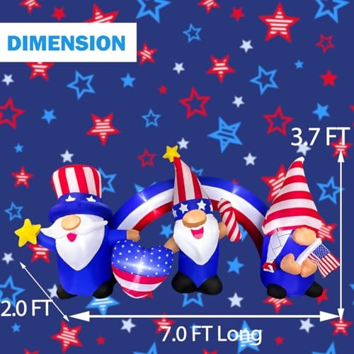 7 FT Independence Day Inflatable 3 Gnomes B-7FT Long 3 Gnomes with Archway gallery