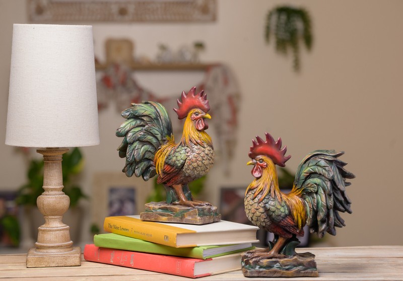 Decorative Roosters/Bookends, 2 Pc Set, Farmhouse Decor, HANDMADE IN USA gallery