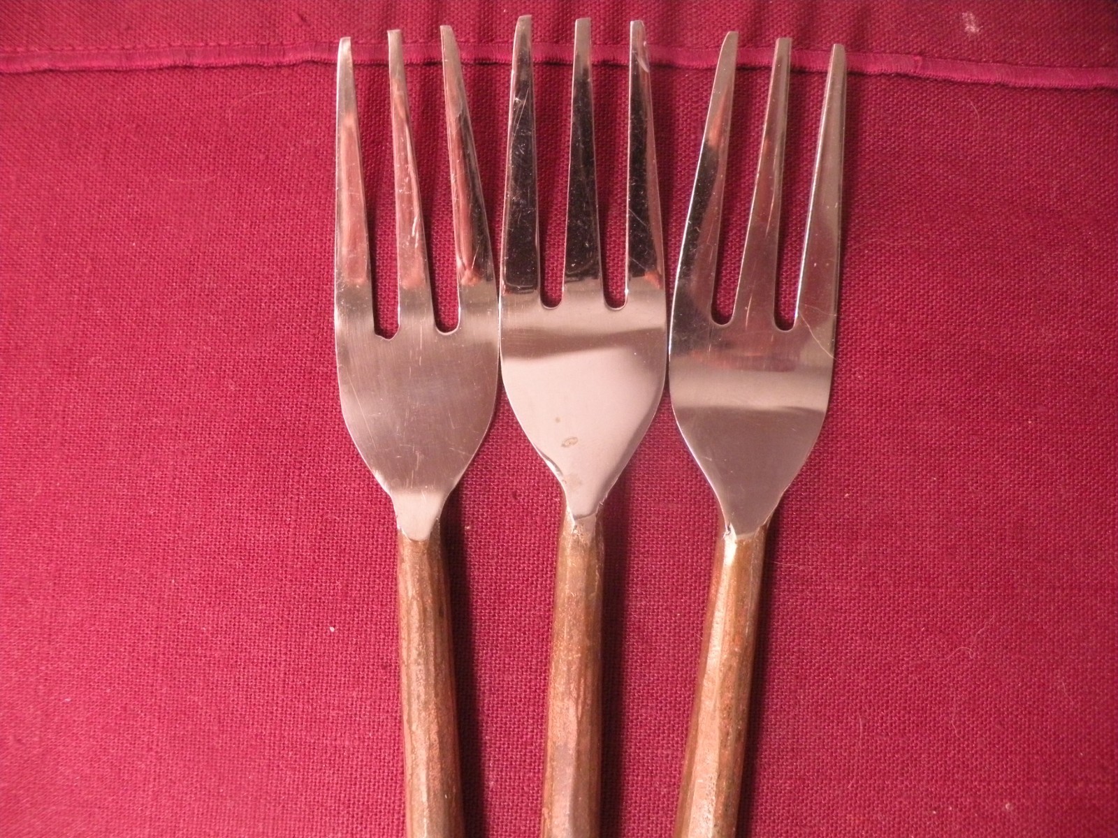 3 Dinner Forks Inox Artisans Sundance Stainless Steel Oxidized Handle 8 1/2" gallery