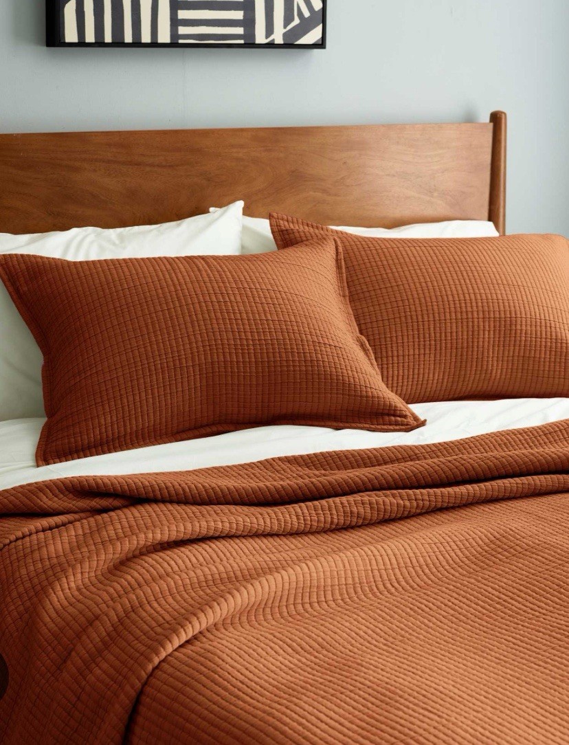 Quince Organic Ribbed Cotton Coverlet Set 3pc & Shams Terracotta Queen Sold Out! gallery