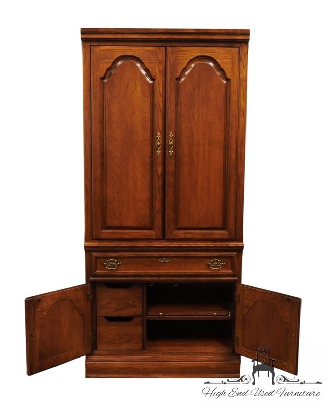 American Drew Solid Oak Traditional Style 36" Media Armoire / Wall Unit gallery