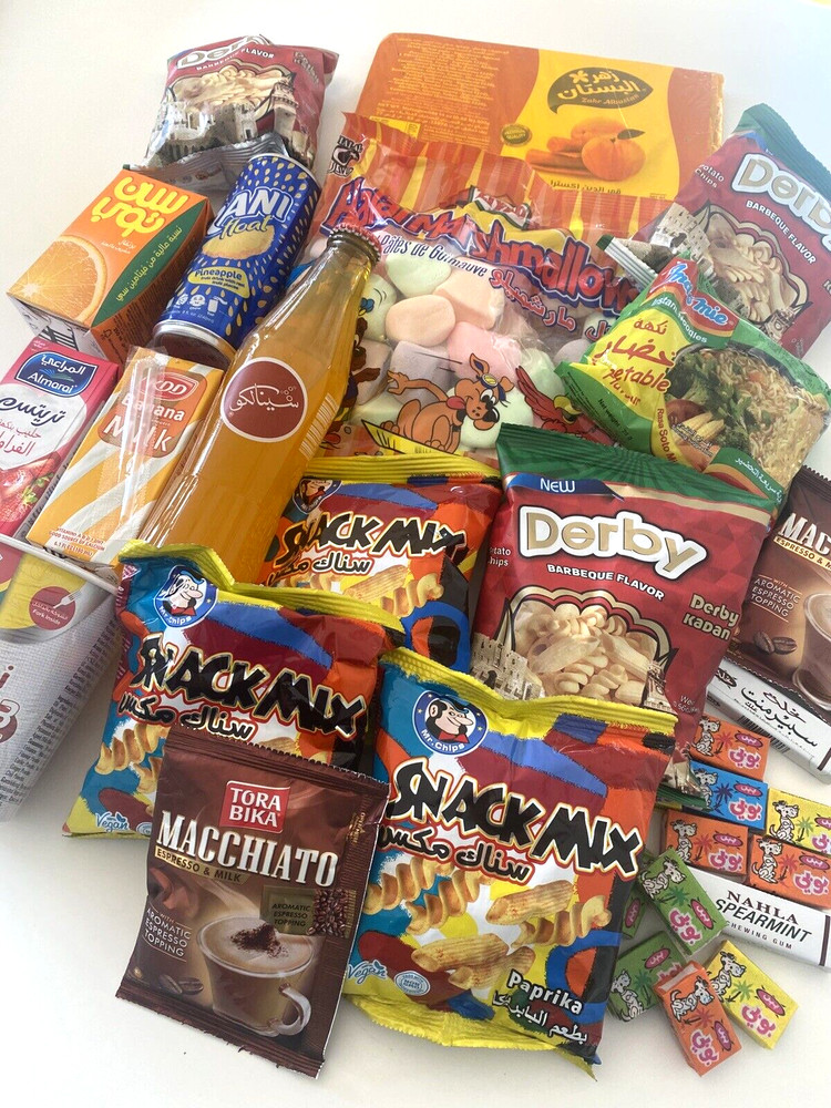 Rare Middle Eastern Exotic Snacks, Drinks And Candy Box 30 Pc