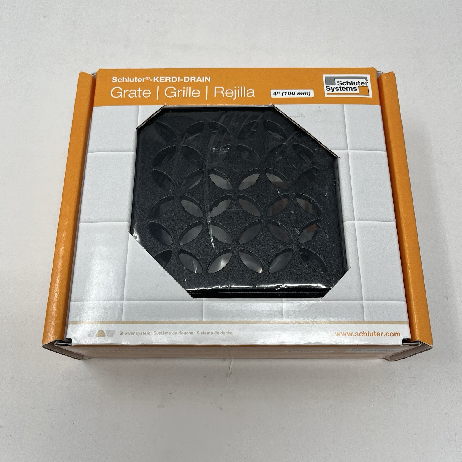 Schluter Systems Kerdi-Drain 4" Square Grate - Matte Black Floral KDIF4GRKMGSD5 gallery