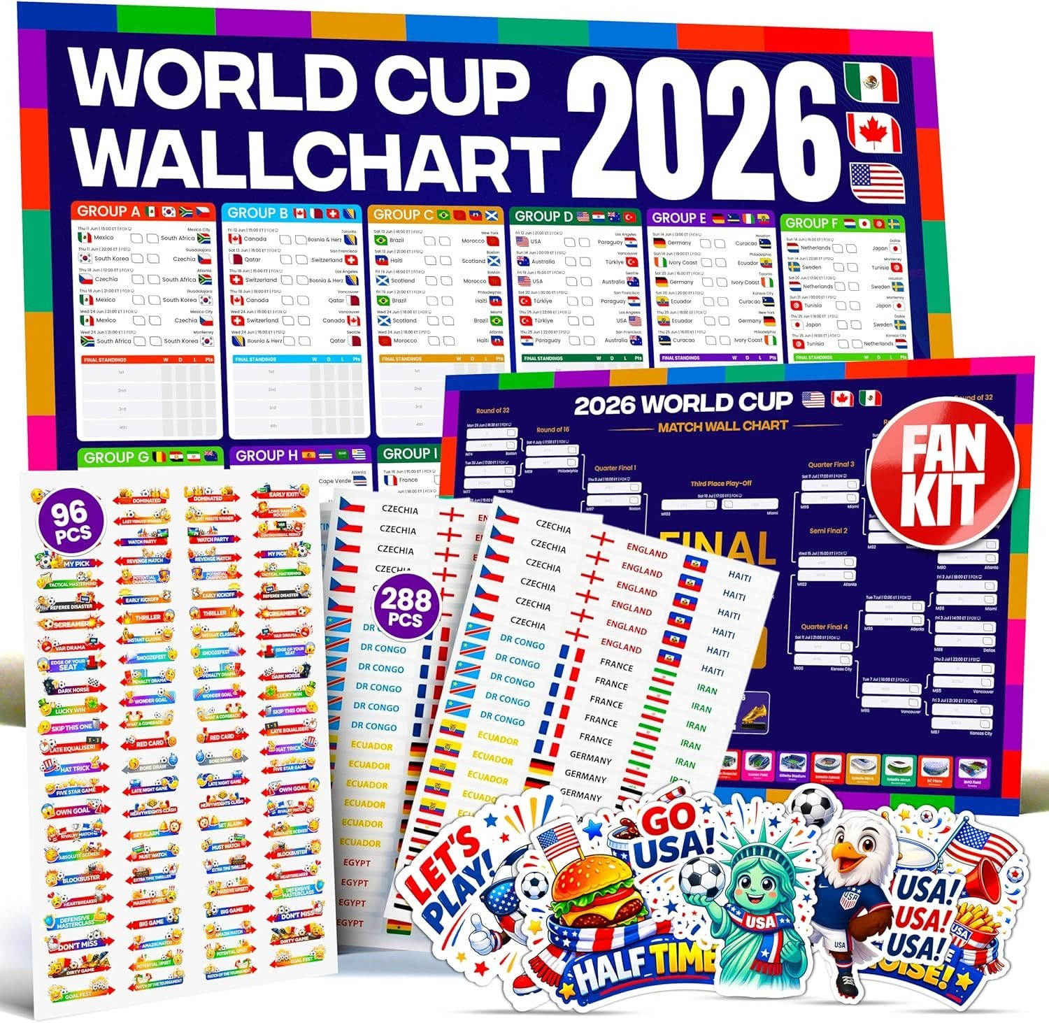 World Cup Wall Chart 2026 Interactive Kit Edition – A1 Soccer Tournament Wal... gallery