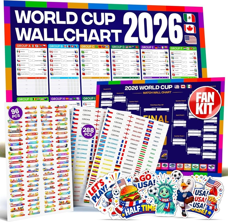 World Cup Wall Chart 2026 Interactive Kit Edition – A1 Soccer Tournament Wal... gallery