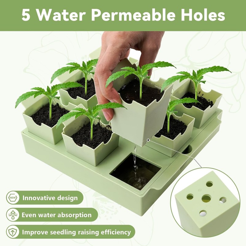 Seed Starter Tray, Extra-Thick Reusable Germination Kit,9 Deep 2.3 in Cells gallery