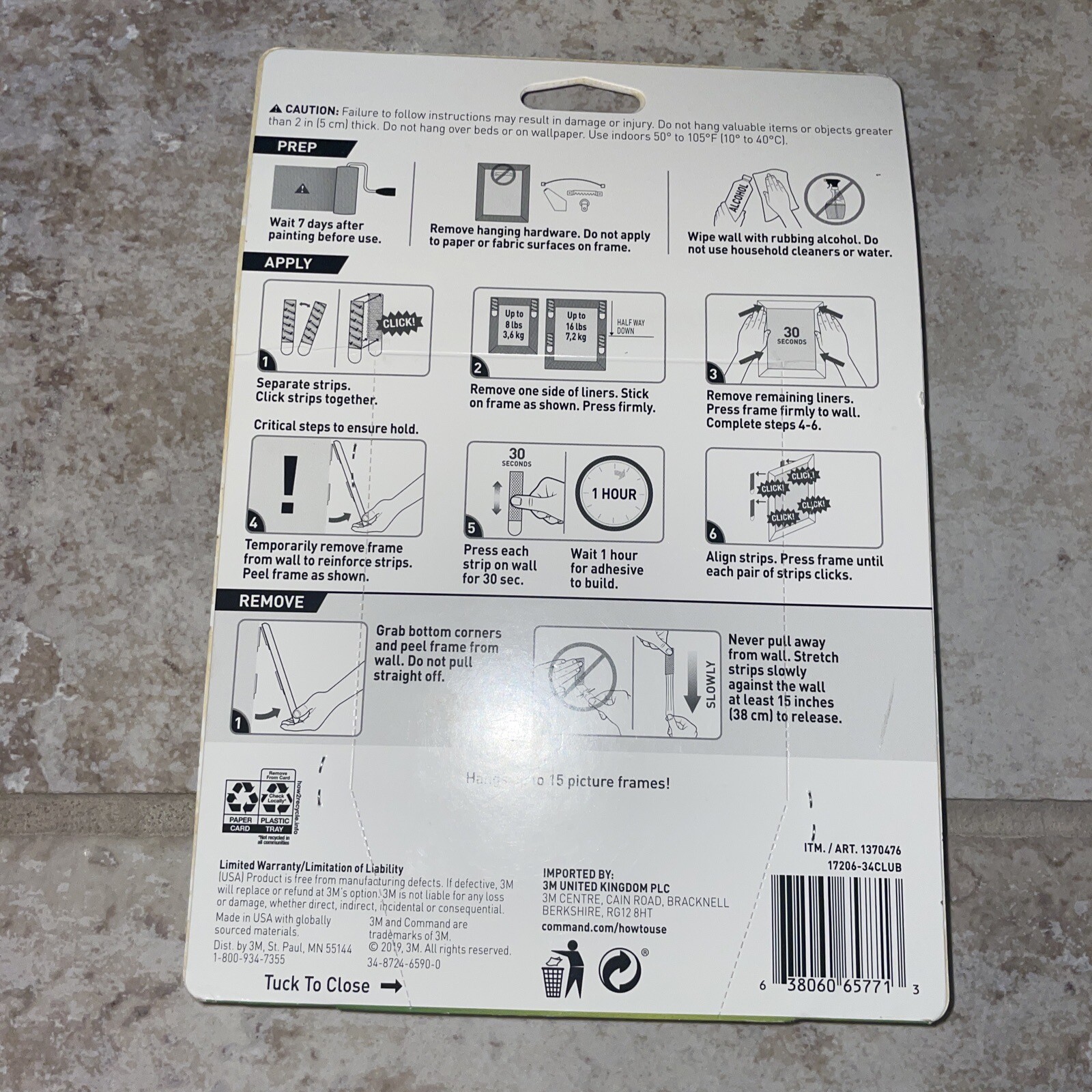 3M Command Picture Hanging Strips Large, 34 Pairs, 68 Strips, Hold 16 lbs gallery