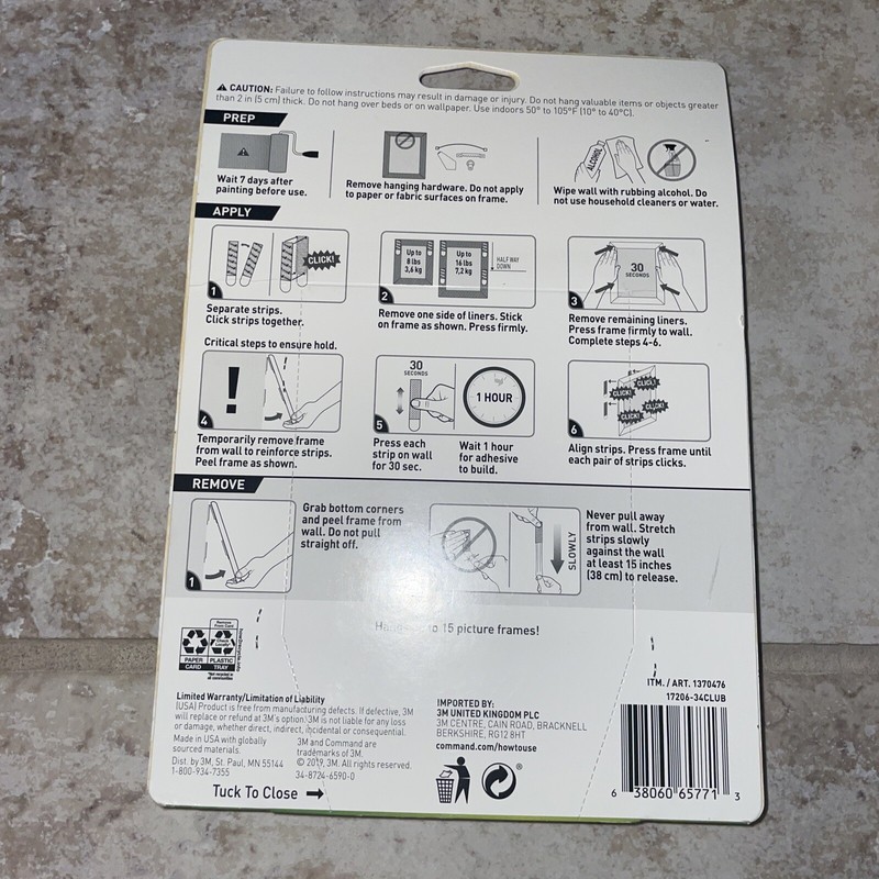 3M Command Picture Hanging Strips Large, 34 Pairs, 68 Strips, Hold 16 lbs gallery