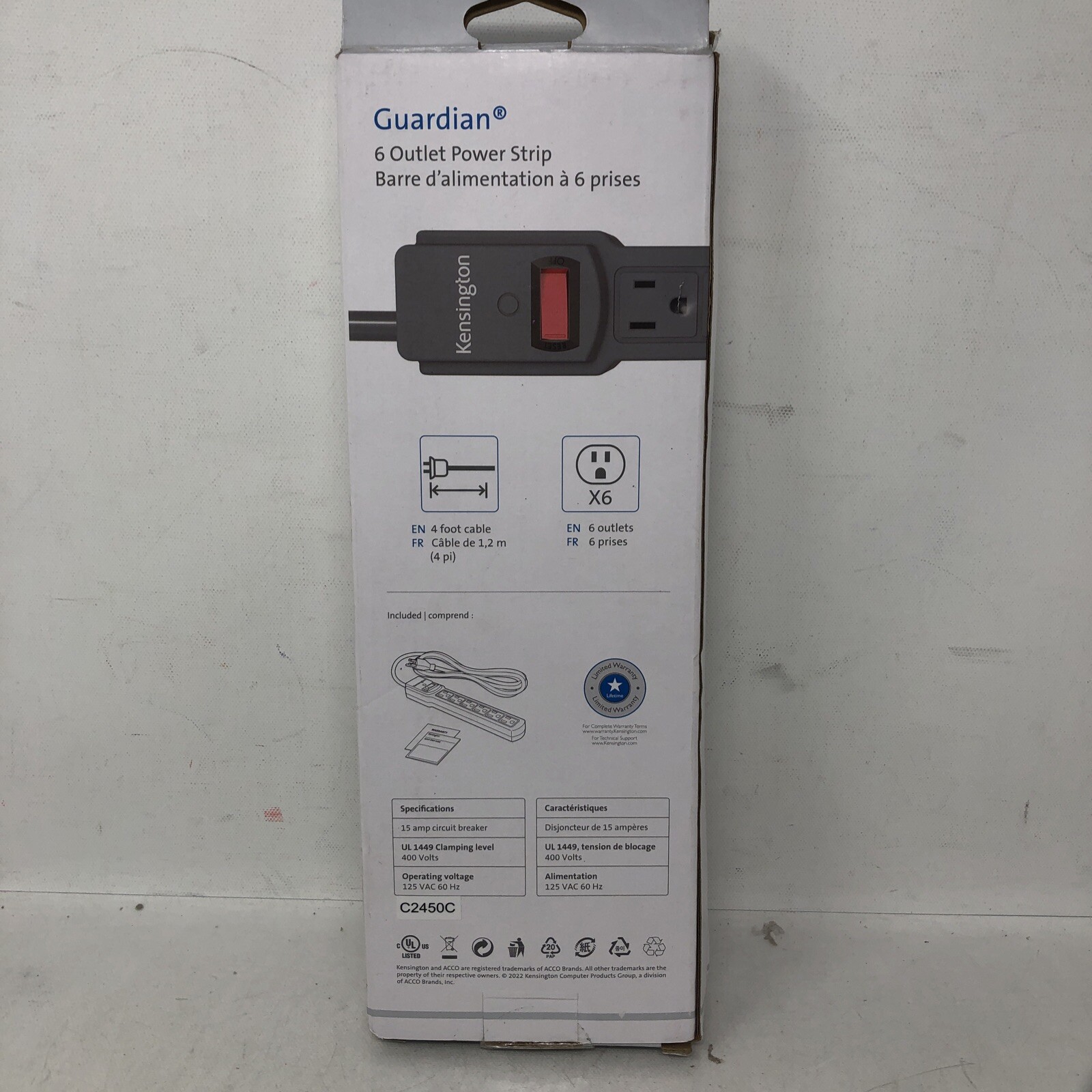 Kensington Guardian 6 Outlet power strip Gray Qty:1 125 VAC 60 HZ {K38214NA} gallery
