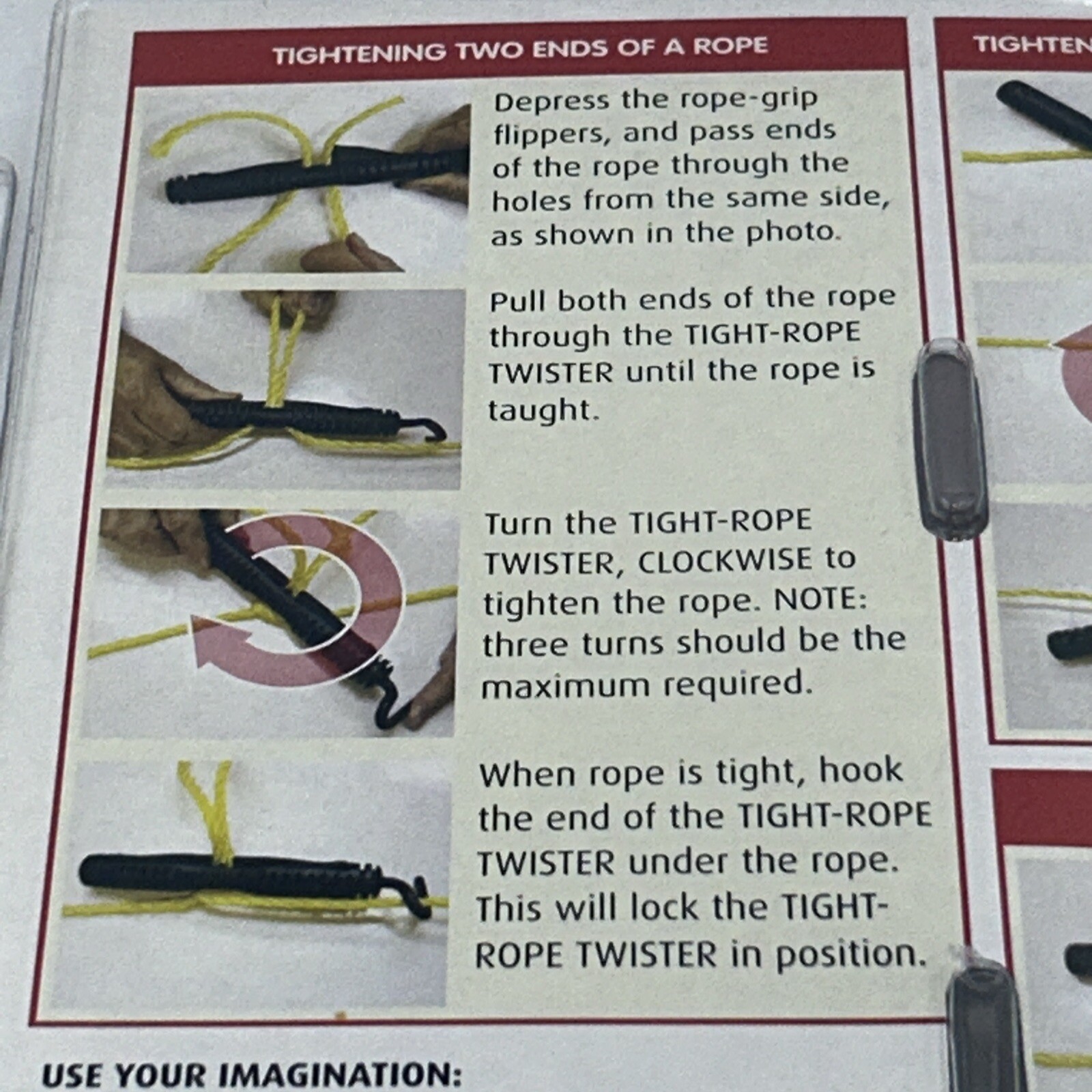 Tight-Rope Twister*Line&Rope Tensioning Rod*NEW* In Hand*Tie Down*No More Knots gallery