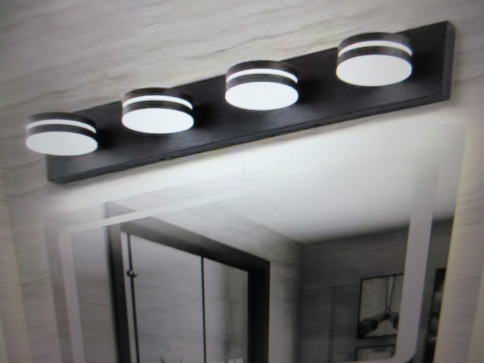 JUSHENG 30 in. 4 Light Black LED Vanity Light Bar with Dimmable 5500K Light gallery