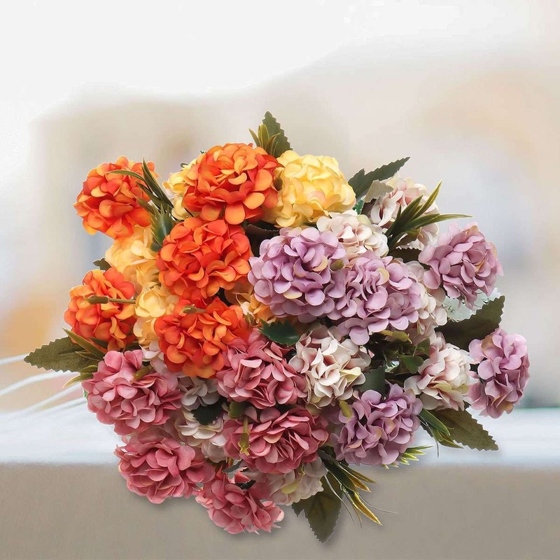 1-5Bundle Artificial Hydrangea Flower Silk Bouquet Party Home Decor UV Resistant gallery
