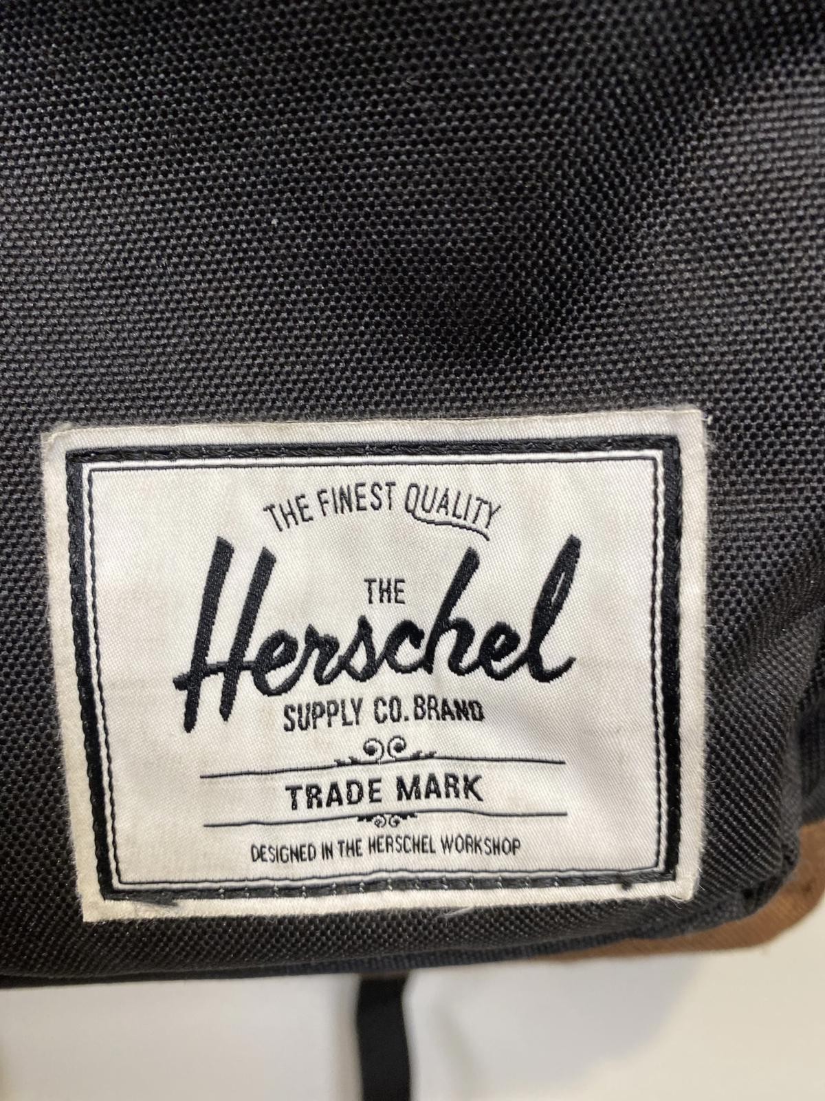 Herschel Black Backpack with Brown Suede Bottom 2