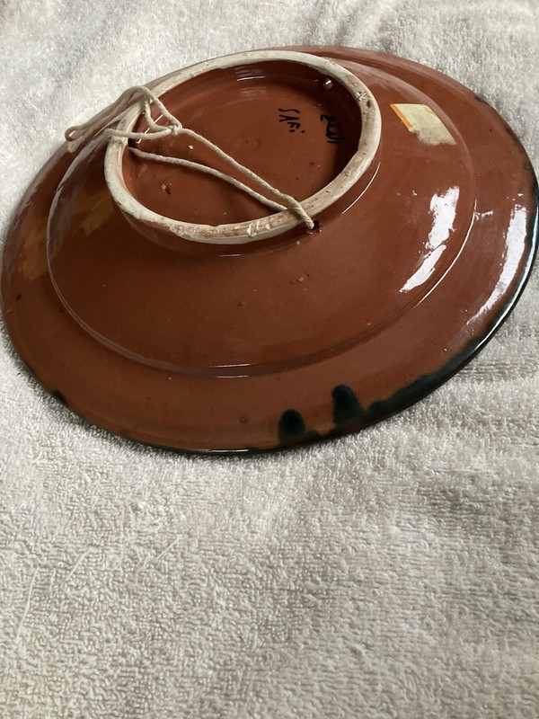 Hand Painted Safi Moroccan Ceramic Decorative Bowl Floral & Geometric 10" gallery
