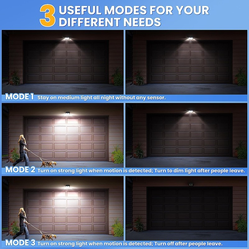 6 Pack Solar Motion Sensor Lights - 800 Lumen Outdoor Security Bright Lights gallery