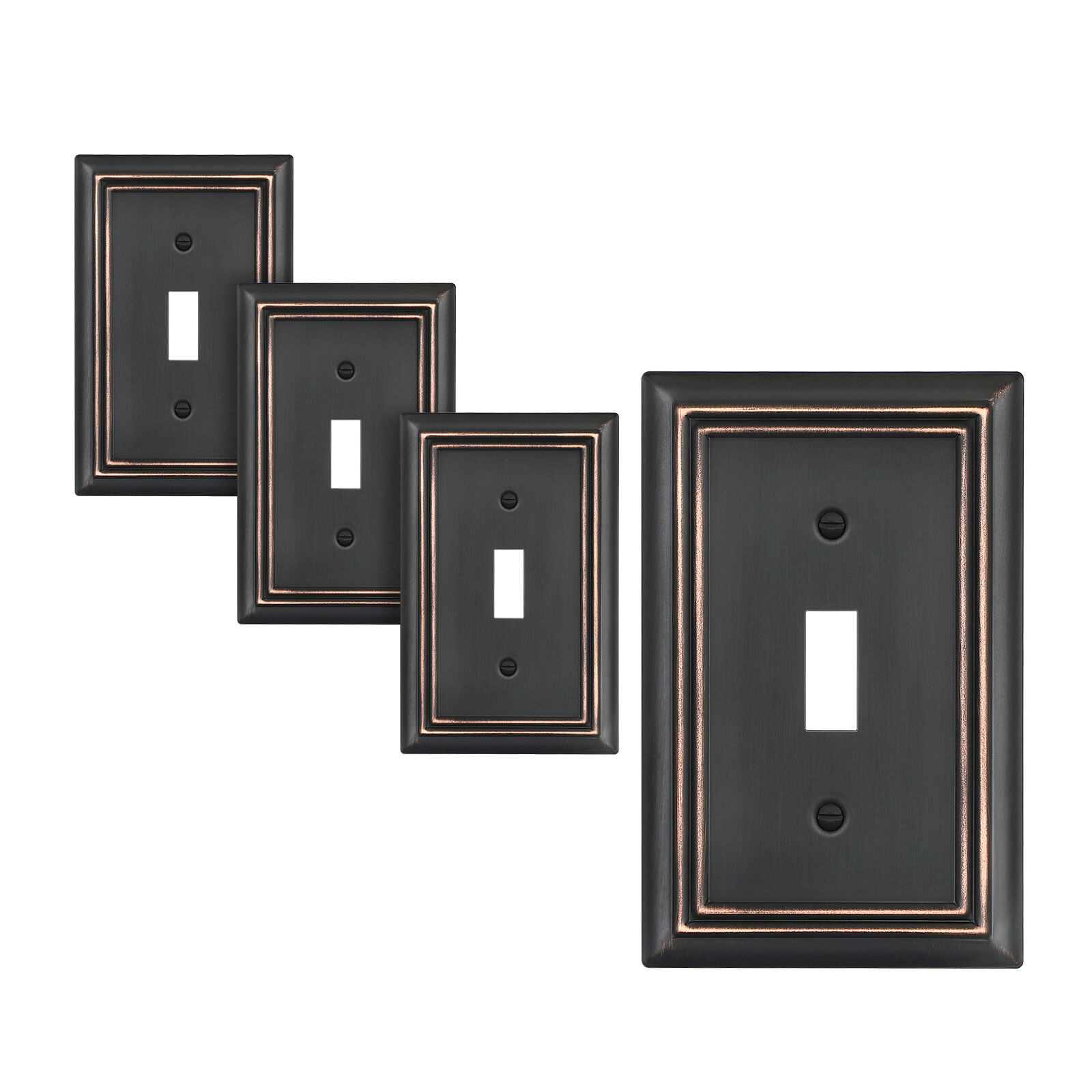 DEWENWILS Toggle Wallplates, 4-Pack Aged Bronze Light Switch Covers, Heavy Duty gallery