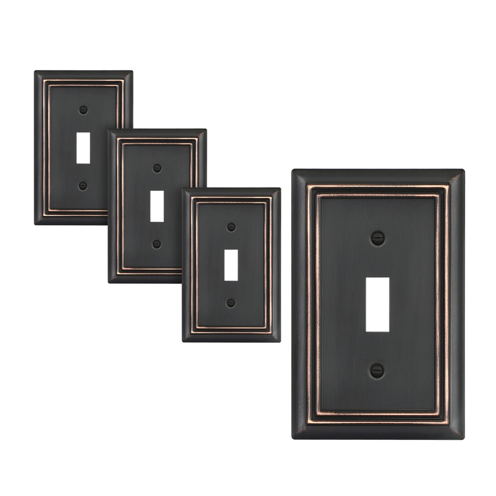 DEWENWILS Toggle Wallplates, 4-Pack Aged Bronze Light Switch Covers, Heavy Duty