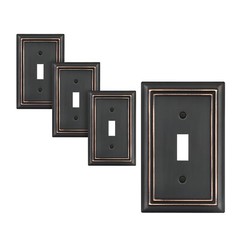 DEWENWILS Toggle Wallplates, 4-Pack Aged Bronze Light Switch Covers, Heavy Duty