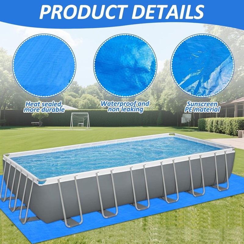 Rectangle Above Ground Pool Liner Pad 12x24 Strong Durable Puncture Resistant gallery